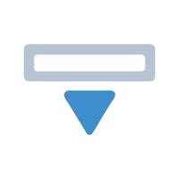 Blue dropdown selection icon on black background graphic vector