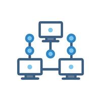 Computer Network Illustration Data Sharing, Connection, System Design vector