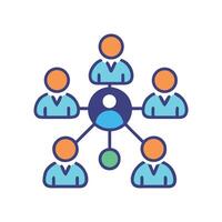 Network structure connecting people, employees, and teams together vector
