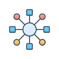Centralized network icon connecting circle, square and other shapes vector