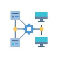 Network Infrastructure Management System Design with Computers vector