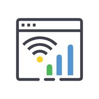 Wifi signal strength in a browser window icon vector