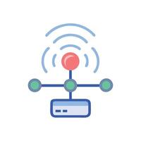 Router, network, and connection illustration on a black background vector