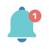 Notification Bell with Number 1 Symbol Icon Design vector
