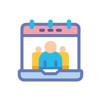 Scheduled Event Calendar Icon with Team Members vector