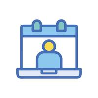 Calendar Icon with Person Meeting or Event Schedule vector