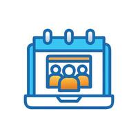Online meeting calendar icon, conference, virtual event vector