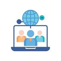 Online meeting, global communication, call, connection concept vector