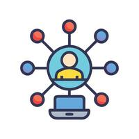 Social Media Connection Icon Network, Communication, and Connectivity vector