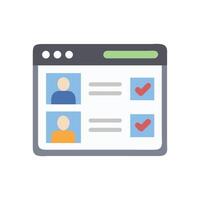 Online profile selection with verification check mark illustration vector