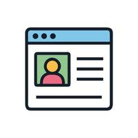 Profile Web Page Icon with User Information vector