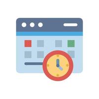 Calendar with clock icon, planning and schedule concept vector