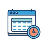 Appointment scheduling reminder with clock and calendar icon vector