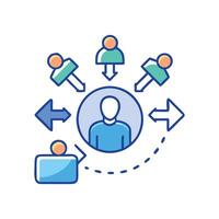 Decentralized communication network with multiple connections and interactions vector