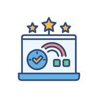 Website Quality Assurance with Stars and Checkmark Icon vector