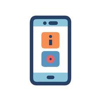 Smartphone interface with information and camera icons illustration vector