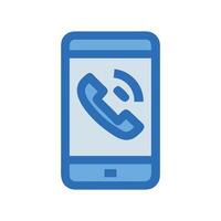 Incoming Call Smartphone Icon in Blue Color Palette vector