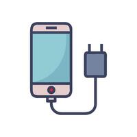 Smartphone Charging Icon of device and charging adapter vector