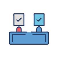 Voting Booth with Check Marks Icon for Election vector