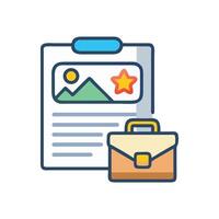 Job search application, personal document, and briefcase vector