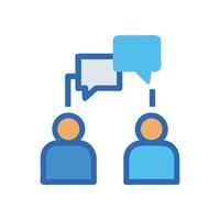 Team Communication, Collaboration, and Idea Exchange Between Two Individuals vector