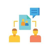 Team Communication Sharing Profile and Discussion Between Two People vector