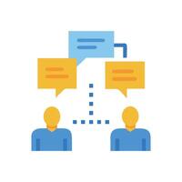 Teamwork Dialogue Connecting People with Messaging on Black vector