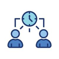 Time management connecting people and efficiency icon design vector