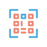 Modern, Minimalist QR Code Icon on Black Background vector