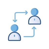 Circular People Interaction Icon, Connection, Communication Concept Design vector