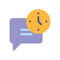 TimeSensitive Communication Message Bubble with Clock Icon vector