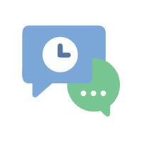 Appointment Scheduling Chat Icon in Blue and Green vector