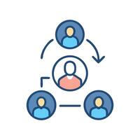 Team Structure Icon Collaboration, Hierarchy, Organization Chart vector
