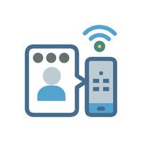 Remote Work Call Connected Through Smartphone Wifi vector
