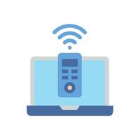 Wireless Remote Control Over Laptop Computer Icon Illustration vector