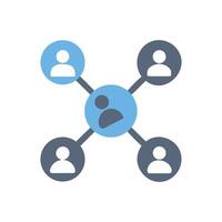 Social network connection with people in organization hierarchy vector