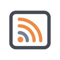 RSS Feed Icon Symbol, Technology, Web and Internet vector