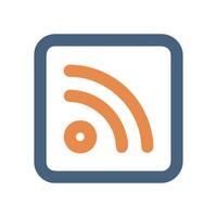 RSS Feed Icon in Rounded Square, Stylish Graphic vector