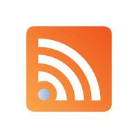 Orange RSS Feed Icon for News and Subscription vector