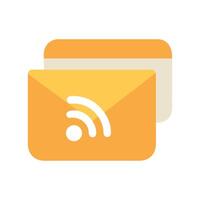 Orange Email Newsletter Icon Subscription, Notifications, RSS Feed vector