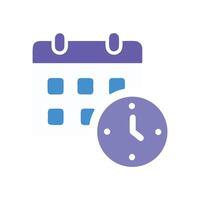 Calendar with clock indicates time and schedule reminder vector