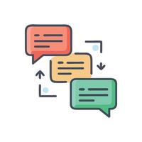Communication Workflow Speech Bubbles with Arrows and Logic vector