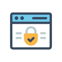 Secure website or application with padlock and checkmark vector