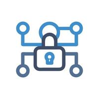 Cybersecurity network security and data protection with lock vector