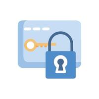 Website security key and padlock on black background vector
