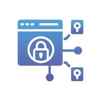 Secure Data Network Connection Icon with Blue Gradient vector