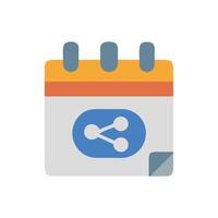 Share Icon on Calendar, Sharing Schedule vector