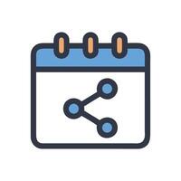 Calendar with share icon illustration on black vector