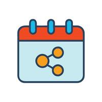 Calendar event with share icon illustration design vector
