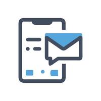 Mobile phone with a new message notification icon vector